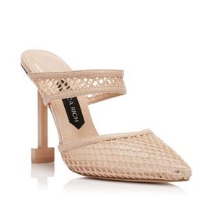 JESSICA RICH Ysabelle Fishnet Pointed Toe Stiletto Pump (Women) Nude 39 EU/ 9 US